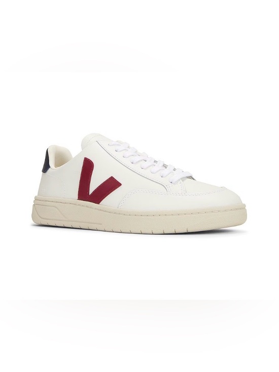 VEJA Shoes - VEJA V-12 LEATHER SNEAKER EXTRA WHITE MARSALA NAUTICO V LOGO LACE UP SZ 7 EU 38
